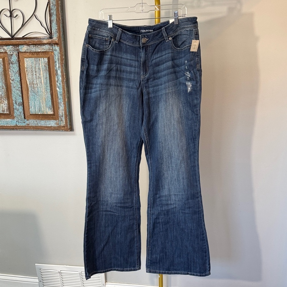 Maurices denim flex Flare Jeans - Wide Leg mid rise NWT 18 Long
